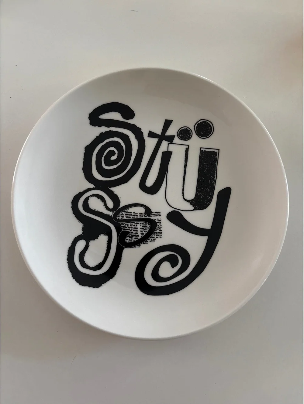 Stussy Scribble Plate White Ceramic 100% Made in Taiwan
